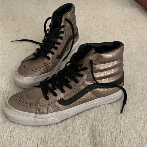 vans rose gold high tops